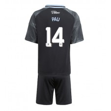 Aston Villa Pau Torres #14 Bortedraktsett Barn 2025-26 Kortermet (+ korte bukser)